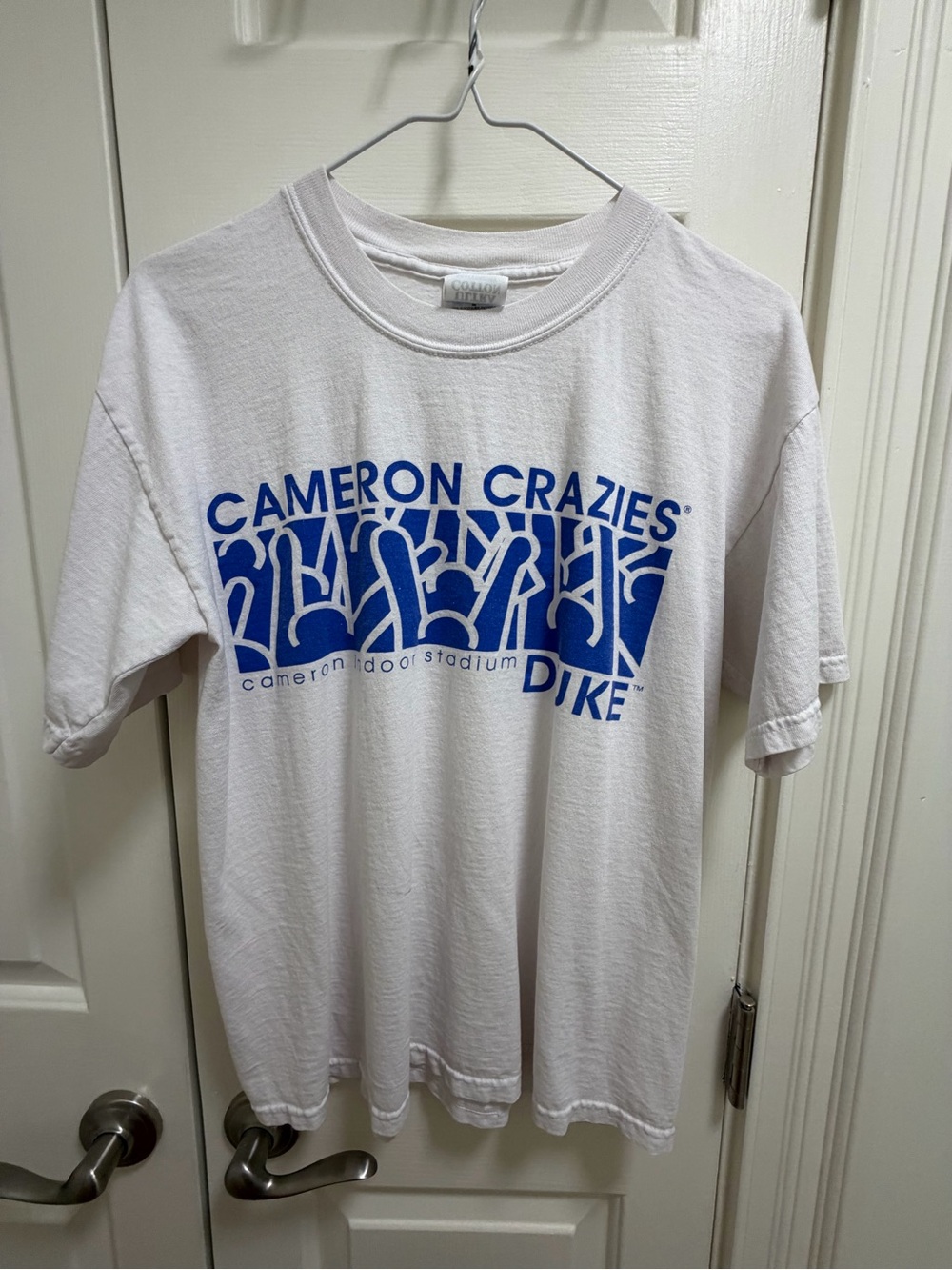 Gildan White 'Cameron Crazies' Graphic Tee with Blue Print